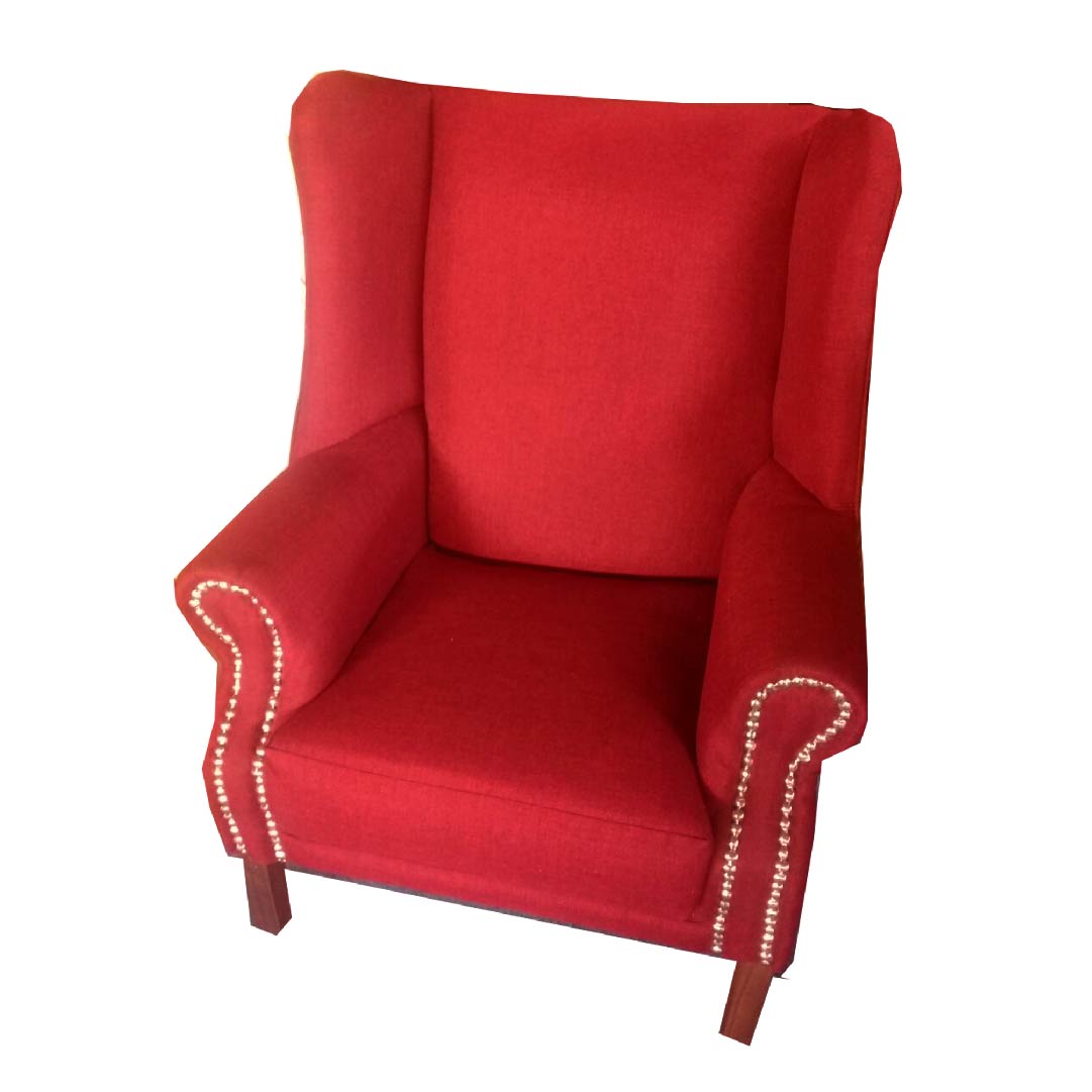 Red best sale wingback chair