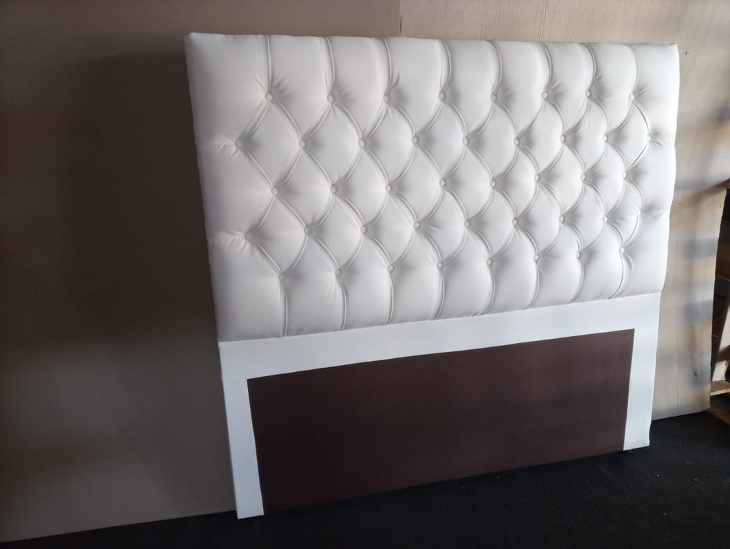 FREESTANDING BUTTON LEATHER HEADBOARD